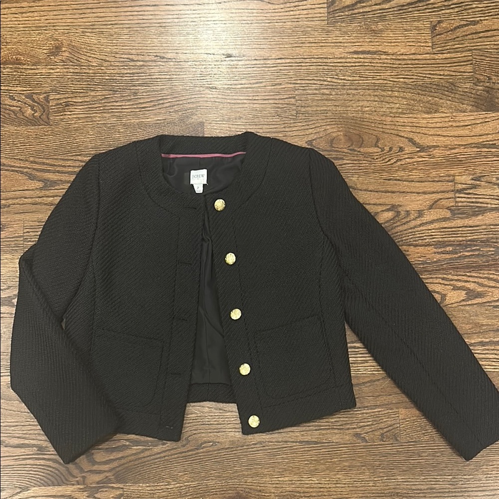 Black J.Crew Lady Jacket with Gold Buttons